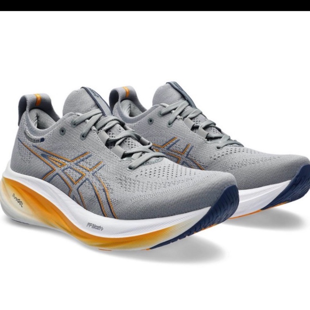 ASICS Gel Nimbus 26 Men’s Gray and Orange Running Shoes Size 8.5